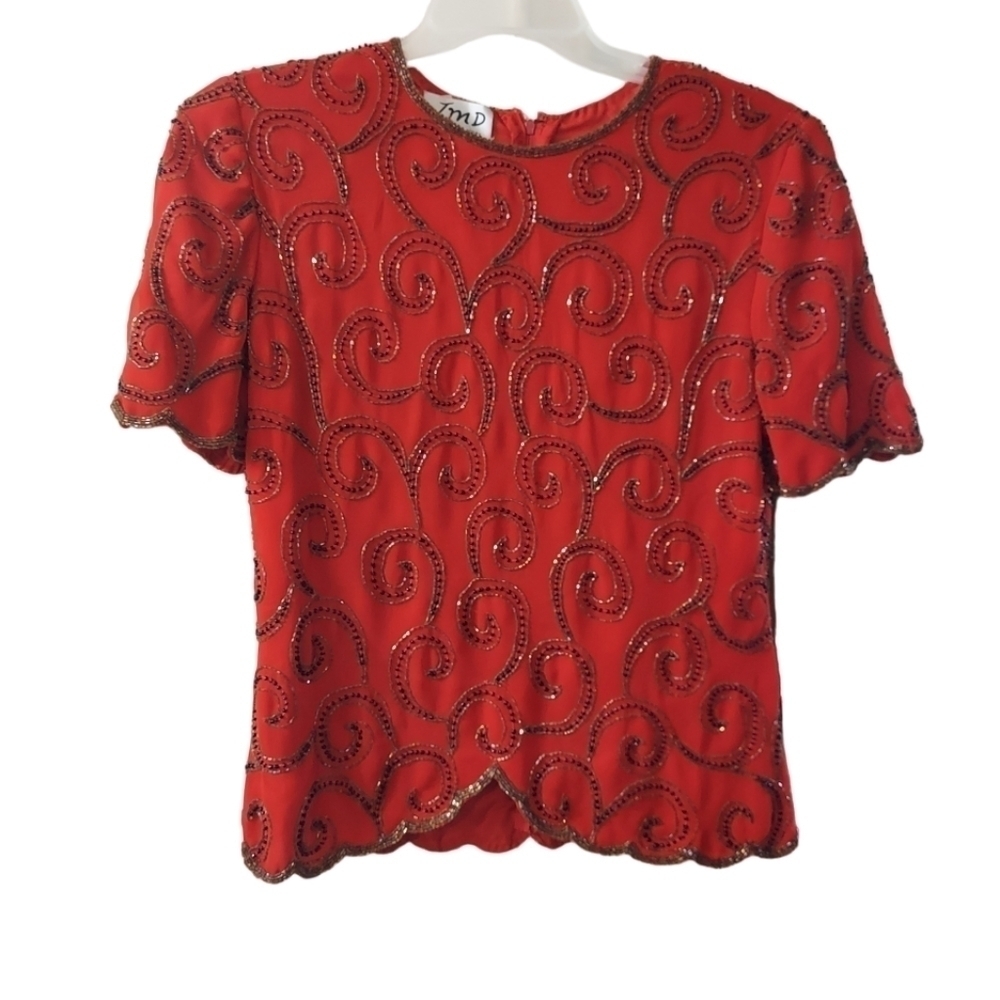 Vintage JMD New York Embellished Party Top